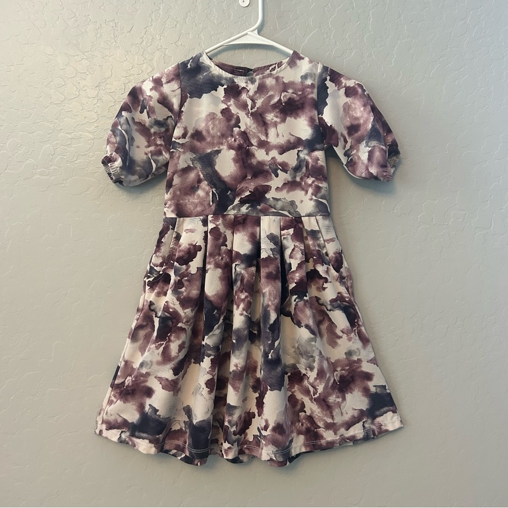 Junie Blake purple and white watercolor print dress size 6T